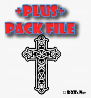 Dxf260-p Celtic Cross Design For Cnc Cutting - Half Circle Design Cnc