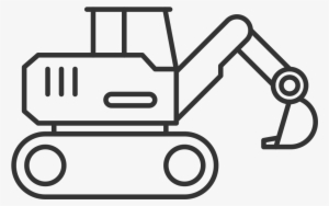 Jcb Js360 Tracked Excavator Vector Drawing - Black And White Excavator