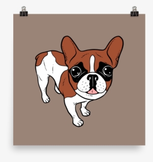 Black Mask Red Pied French Bulldog Poster - Black Mask Red Pied French Bulldog Canvas