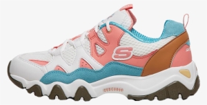 Skechers Dlites Tidal Waves White Pink Womens - Skechers Women's D'lites 2