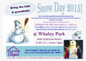 Snow Day 2015 At Whaley Park In Long Beach, Ca - Schneemann-gruß-karte Karte