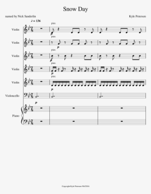 Snow Day Sheet Music For Violin, Piano, Cello Download - Piano