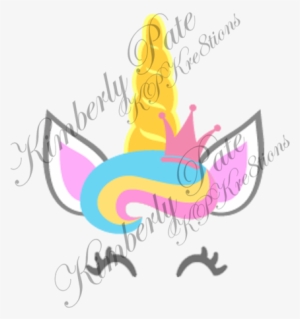 Unicorn With Tiny Crown ~ Waterslide - Unicorn Horn Ears And Eyes