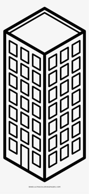 Tall Building Coloring Page - Outline Image Of Flats