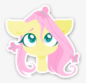 Belka-sempai, Bust, Butterfly, Cute, Fluttershy, Looking - Cute Sticker Without Background