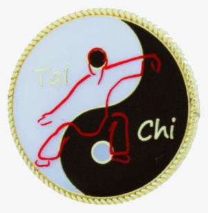 Tai Chi Red Figure Pin - Circle