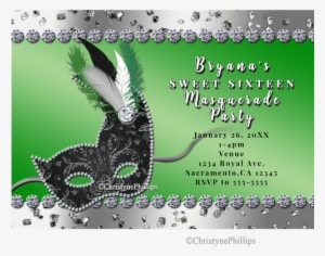 Maskerade-aquamarine Silberne Geburtstags-party Karte