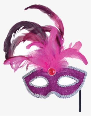 Red And Silver Masquerade Masks - Bristol Novelty Pink Silver Trim Feather Masquerade