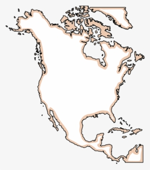 Cut Out Continent North America - High Resolution North America Blank Map