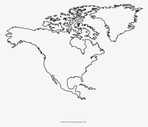 North America Coloring Page Outline Map Of Usa Canada - North America