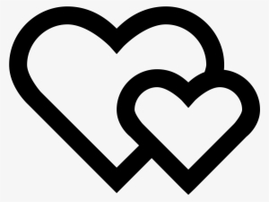 The Icon Shows Two Heart Shapes - Romance Icon White
