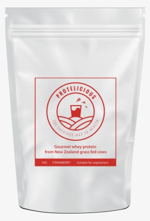 Freeze Dried Strawberry, Whey Protein Powder, Grass - White Protein Powder Bag