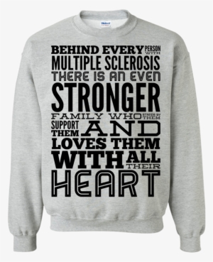 Behind Every Person With Multiple Sclerosis Sweatshirt - Black Flower Skull Unisex Crewneck Day Of Dead Dia