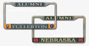 Antiqued Combo College License Frame - College