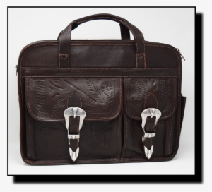 Ropin West Leather Handtooled Computer Briefcase Dj-370 - Briefcase