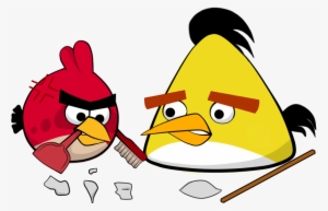 Angry Birds Art Red Yellow - Angry Birds Chuck And Red