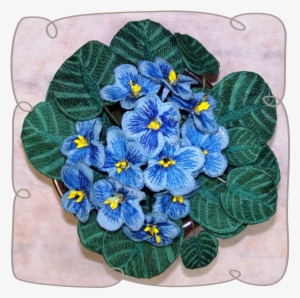 Fabric Blue African Violet - African Violet Light Blue Flowers
