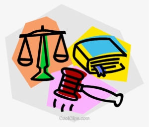 Gavel, Law Book, And Scales Of Justice Royalty Free - Regulation Clipart
