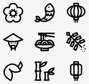 New Year Chinese Outline - Facebook Logo Line Art