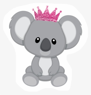 Princess Koala Bear Crown Pink Family - Koala Clipart