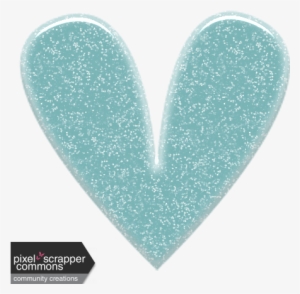 Isla Aqua Acrylic Sparkle Heart - Heart