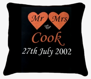 Mr & Mrs Sparkle Heart Cushion - Throw Pillow