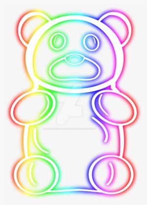 Gummy Bear Clipart Rainbow - Neon Rainbow Gummy Bear