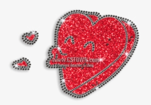 Glittery Heart Blowing Bubbles Iron-on Hotfix Transfer - Heart