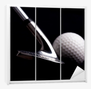 Golf Club With Ball On Black Background Wardrobe Sticker - ゴルフ 壁紙