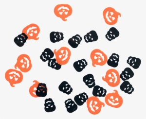 Confetti Pumpkins & Skulls - Konfetti Græskar/dødningehoveder