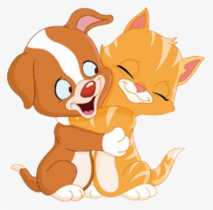 Cute Cats, Dogs Animation - Cartoon Puppy And Kitten