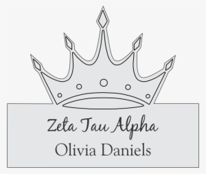 Zeta Tau Alpha New Crown Name Badge - Crown Name Tags