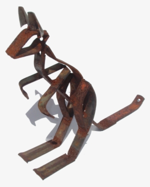 Kangaroo Joey Scrap Metal Art Sculpture - Metal Sculpture Art Png