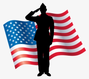 Graphic Of A Soldier Saluting With An American Flag - Free Clip Art Veterans Day