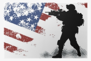 Us Solgier With An American Flag On The Background - American Sniper: Chuck Mawhinney