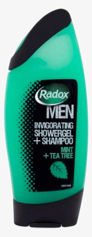 Radox Men Mint & Tea Tree Shower Gel Shampoo Bottle - Radox Men Feel Strong Mint & Tea Tree 2in1 Shower