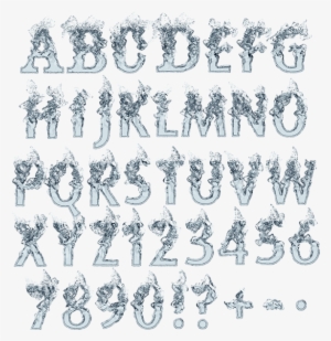 Clear Water White Font - Water Alphabet Png