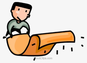 Man Shaking Out His Carpet Royalty Free Vector Clip - Shake Rugs Clipart