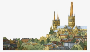 Cathedral Skyline Lincoln Cathedral - Lincoln Cathedral With Spires