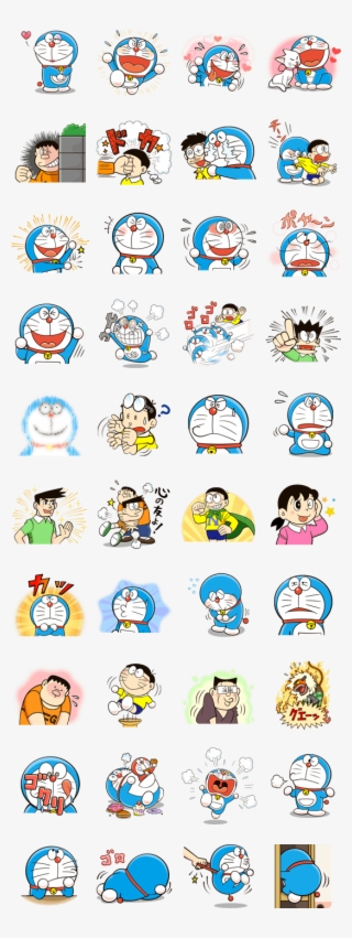 Doraemon's Many Emotions - Pokemon Chat Pals Stickers