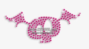 Pink Cute Bat Skull Iron-on Rhinestone Transfer - Motif