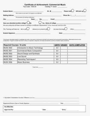 Music Achievement Certificate Main Image Download Template - Music