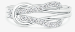 Encrusted Lab Grown Diamond Infinity Love Knot Ring