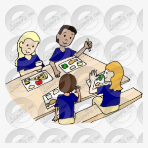 Graphic Freeuse Download Cafeteria Clipart Friend Lunch - Lunch Table Clipart