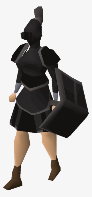 Black Trimmed Set Equipped - Rune Plateskirt T