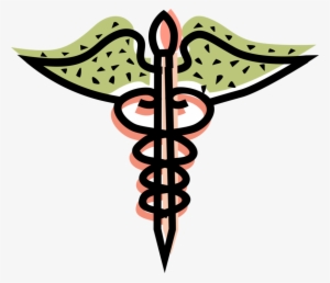 Vector Illustration Of Caduceus Staff Entwined By Two - Vaccine Clipart
