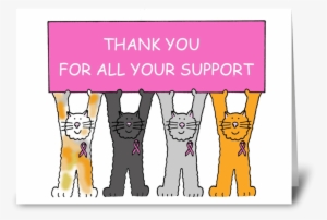 Pink Ribbon, Thank You For Your Support - 10 Years Cancer Free Congratulations. Card