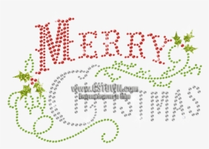 Merry Christmas Words Iron On Crystal Transfer For - Christmas Day
