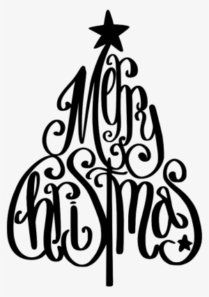 Holidays, Personal Use, La Merry Christmas Tree Words - Calligraphy