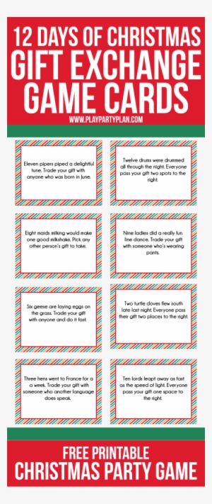 Love This Fun Twist On Traditional Gift Exchange Games - 12 Days Of Christmas Gift Exchange Cards